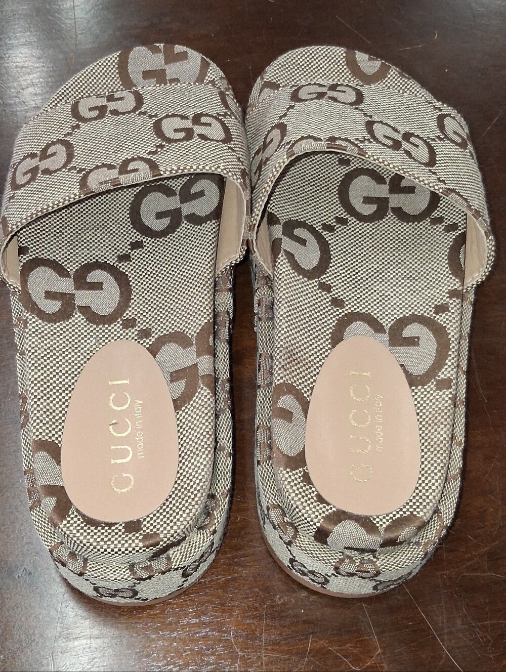 Gucci Brown GG Monogram Slide Mules